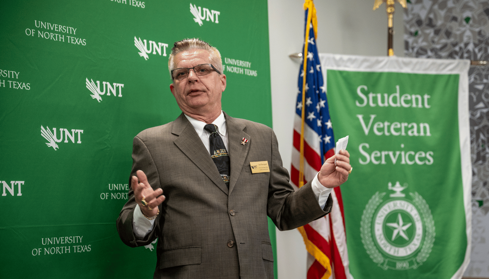 veteran and the flag