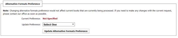 Alternative Formats Preference