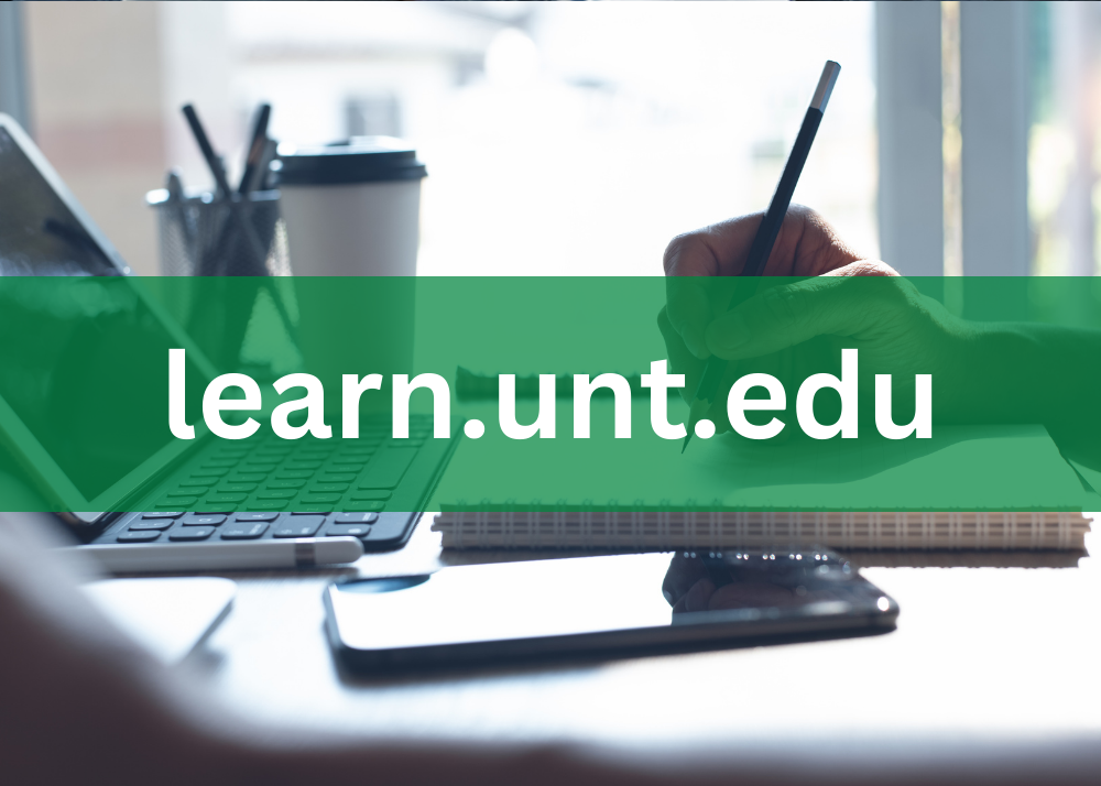 learn.unt.edu. photo of someone writing on a notepad at a desk with a laptop