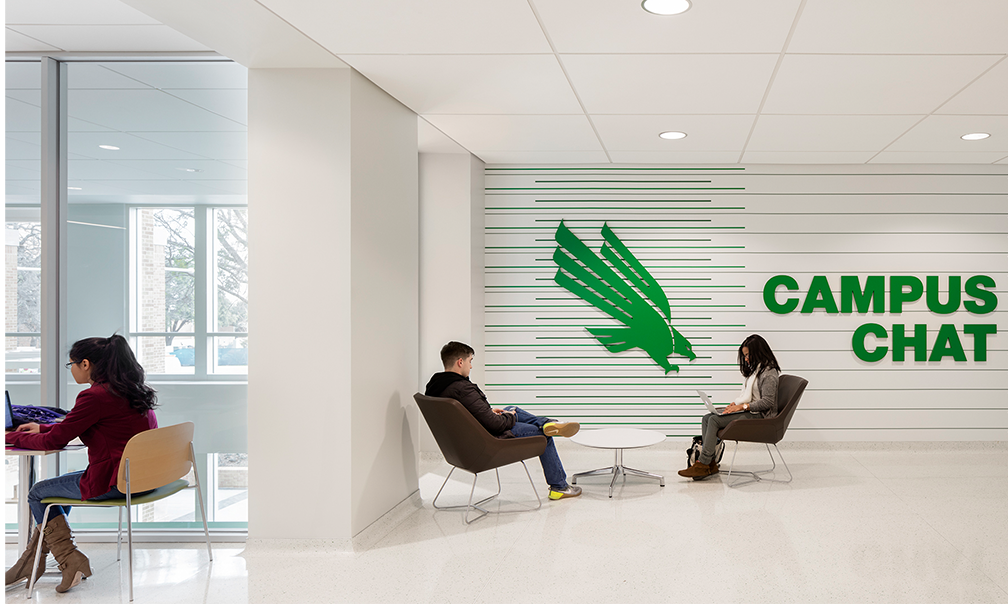 Image of students in the campus chat