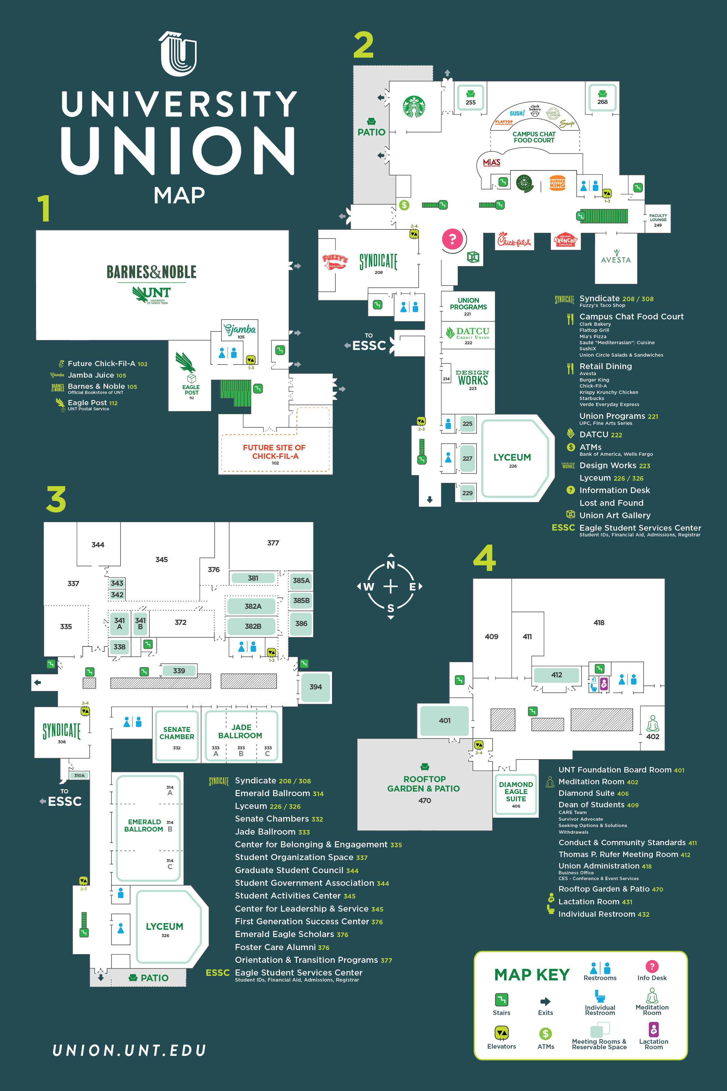 UNT Union map